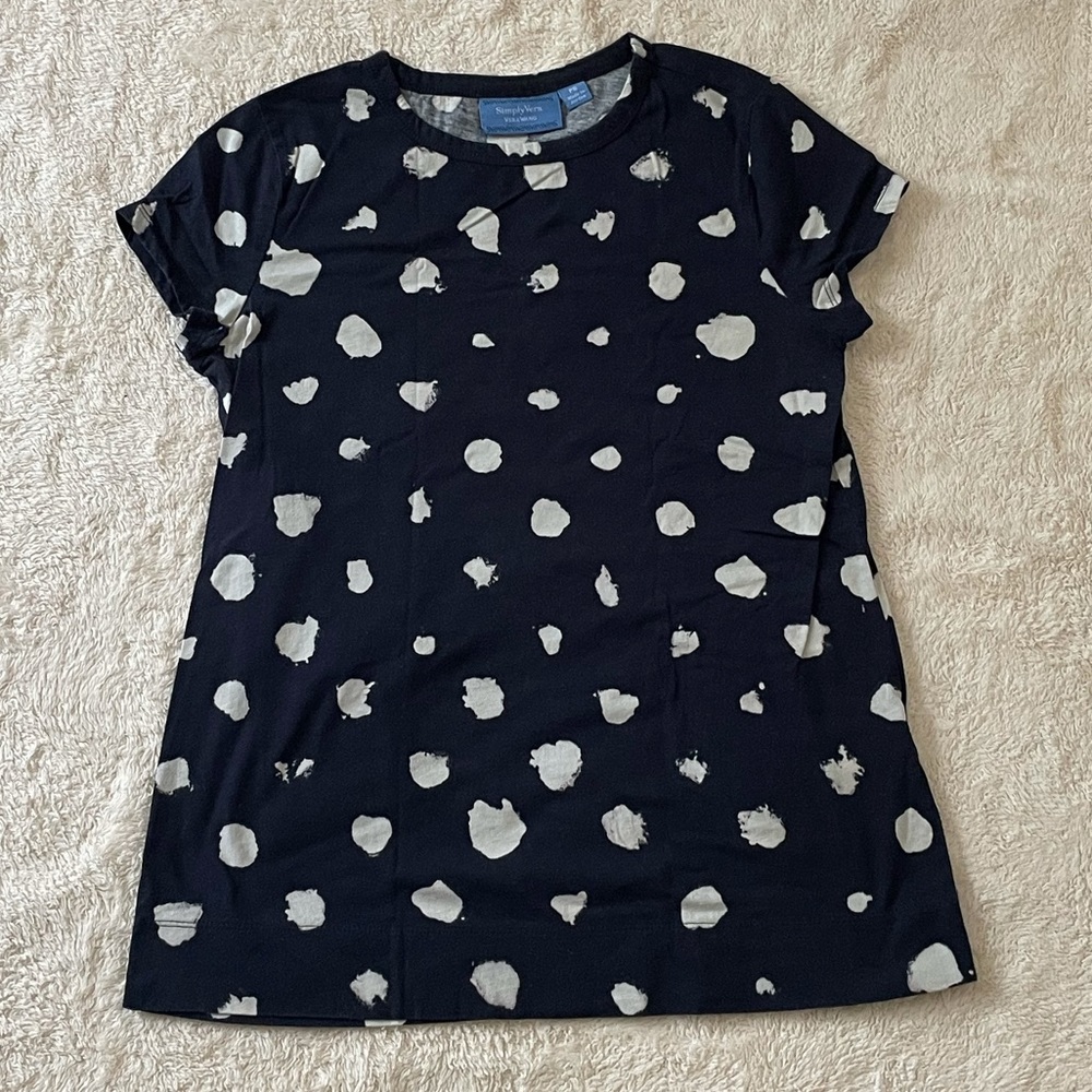Blue w white top